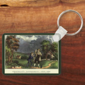 ベンジャミン・フランクリンの雷と凧の実験 キーホルダー (正面)