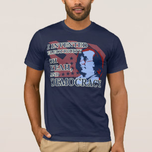 ベンジャミン・フランクリンの電気及び民主主義のTシャツ Tシャツ