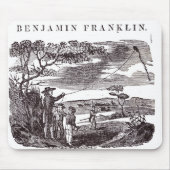 ベンジャミン・フランクリンは彼の凧の実験を行ないます マウスパッド (正面)
