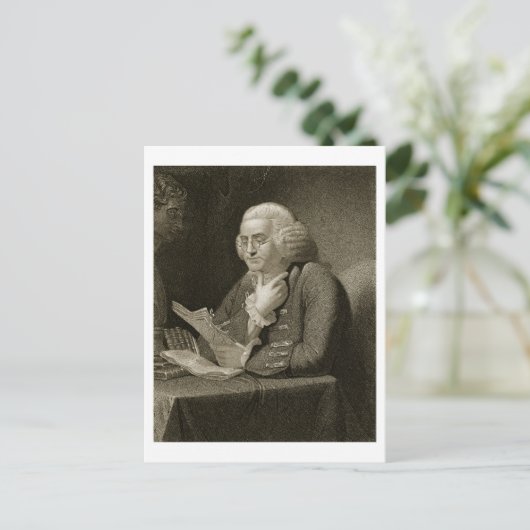 ベンジャミン・フランクリンポートレート、トーマス刻印 ポストカード (スタンド正面)