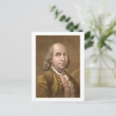 ベンジャミン・フランクリンポートレート（1706年～90年）、'Leより ポストカード (スタンド正面)