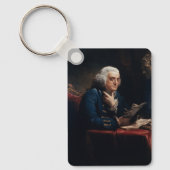 ベンジャミン・フランクリン創業の父、親指ポートレート キーホルダー (正面)