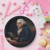 ベンジャミン・フランクリン創業の父、親指ポートレート ペーパープレート (パーティー)