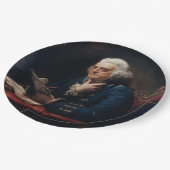 ベンジャミン・フランクリン創業の父、親指ポートレート ペーパープレート (アングル)