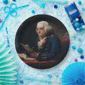 ベンジャミン・フランクリン創業の父、親指ポートレート ペーパープレート (パーティー)