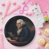 ベンジャミン・フランクリン創業の父、親指ポートレート ペーパープレート (パーティー)