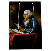 ベンジャミン・フランクリン創業の父、親指ポートレート ミディアムペーパーバッグ (裏面)
