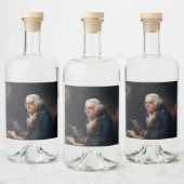ベンジャミン・フランクリン創業の父、親指ポートレート リキュールボトルラベル (ボトル)