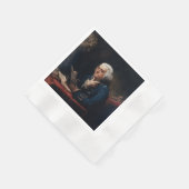 ベンジャミン・フランクリン創業の父、親指ポートレート 縁ありカクテルナプキン (角)