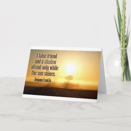 ベンジャミン・フランクリン著感動的な引用文 カード (正面)