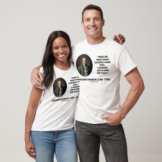 ベンジャミン・フランクリン 極めて難しい3つのこと Tシャツ (ユニセックス)