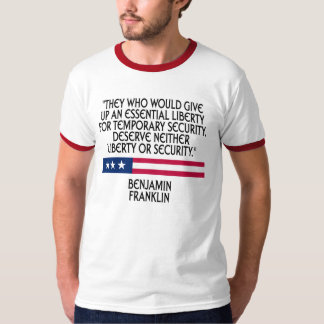 ベンジャミン・フランクリン-自由か保証 Tシャツ
