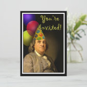 ベンジャミン・フランクリン 誕生日おめでとう 招待状 (スタンド正面)