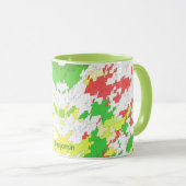 ベンジャミン～ホワイトグリーンレッドイエロークリスマス マグカップ (正面右)