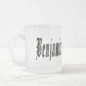 ベンジャミン、名前、ロゴ、すりガラスのビアマグカップ。 フロストグラスマグカップ (左)