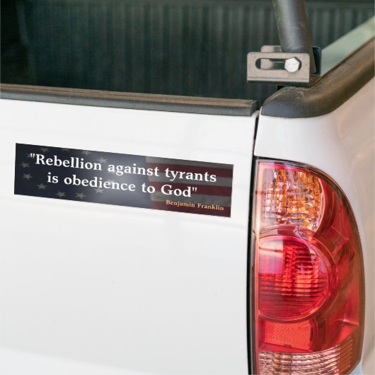 ベンジャミ素朴ンフランクリン州旗引用文 バンパーステッカー (トラック上)