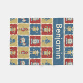 ベンジャーミンのパーソナライズなロボット毛布 フリースブランケット (正面(横))