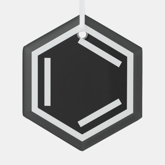 ベンゼンリングや輪記号 ガラスオーナメント (正面)