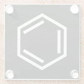 ベンゼンリングや輪記号 ガラスコースター (裏面)