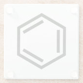 ベンゼンリングや輪記号 ガラスコースター (裏面)