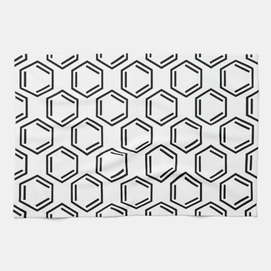 ベンゼンリングや輪記号 キッチンタオル (横)