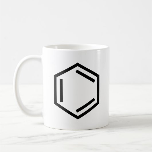 ベンゼンリングや輪記号 コーヒーマグカップ (左)