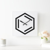 ベンゼンリングや輪記号 スクエア壁時計 (ホーム)