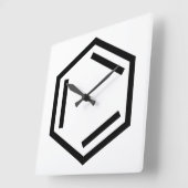 ベンゼンリングや輪記号 スクエア壁時計 (傾斜)