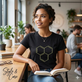 ベンゼン環化学図マーク 女性用Tシャツ Tシャツ