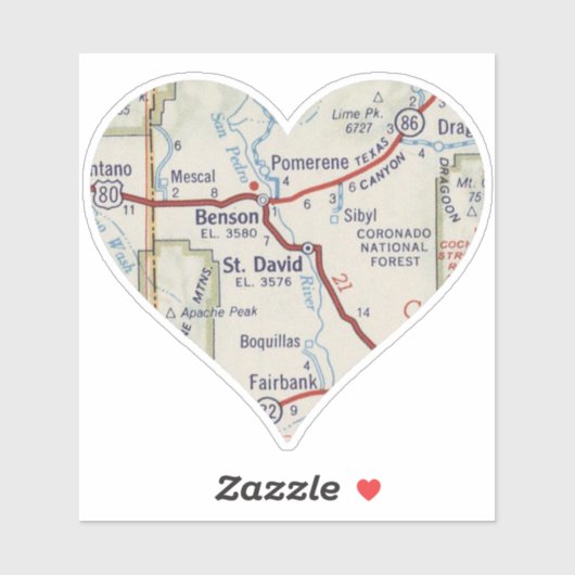 ベンソンAZヴィンテージの地図 シール (シート)