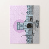 ベンタンマーケットサイゴンベトナムイラストレーション ジグソーパズル (縦)