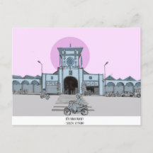 ベンタンマーケットサイゴンベトナムイラストレーション