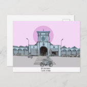 ベンタンマーケットサイゴンベトナムイラストレーション ポストカード (正面/裏面)