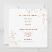 ベンダー | 感謝祭 ドリンクメニュー シーズンカード (正面)