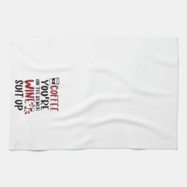 ベンチおもしろいワインのスーツを着たあなたはのコーヒー キッチンタオル