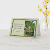 ベンチと植物のいとこのための同情カード カード (黄色い花)