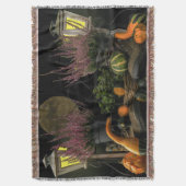 ベンチと秋収穫の感謝祭の日景 スローブランケット (正面縦)