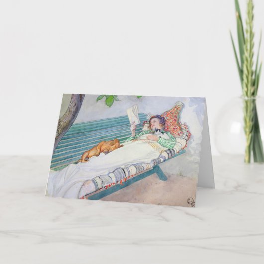 ベンチにあっている女性1913年 カード (正面)