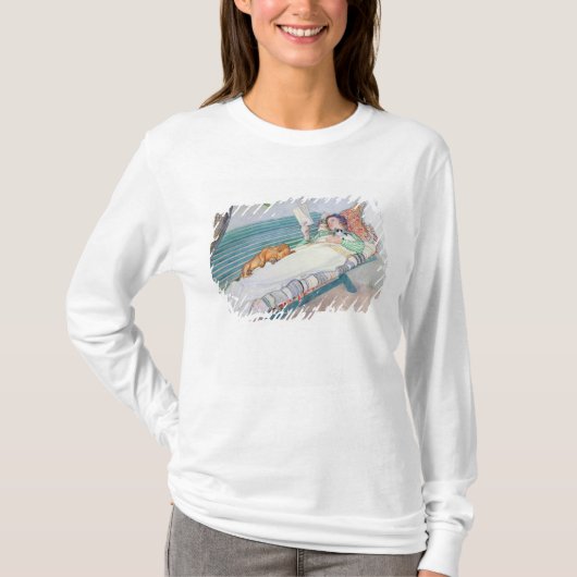 ベンチにあっている女性1913年 Tシャツ (正面)