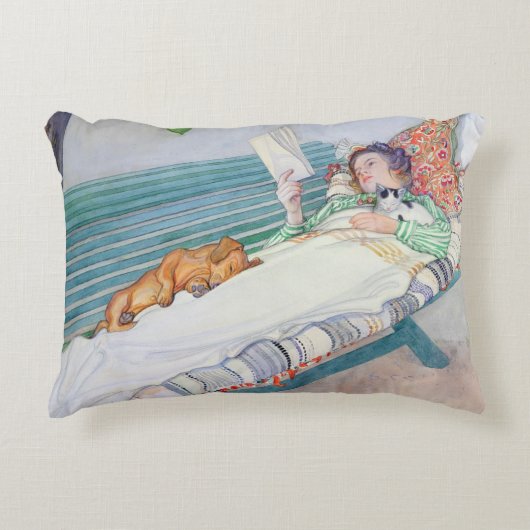 ベンチにあっている女性1913年(w/c紙で) アクセントクッション (正面)