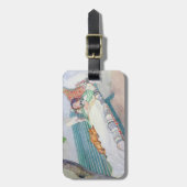 ベンチにあっている女性1913年(w/c紙で) ラゲッジタグ (正面縦)