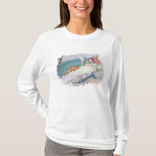 ベンチにあっている女性1913年(w/c紙で) tシャツ
