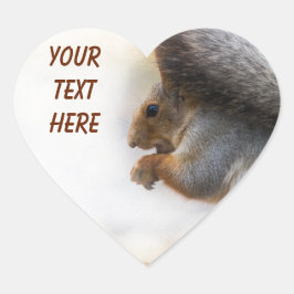 ベンチにリスとナッツ ハートシール