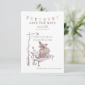 ベンチに乗った犬と猫がデートの時間を結婚守る 案内状 (スタンド正面)