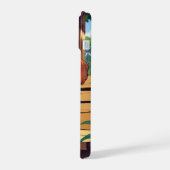 ベンチに座ったキャバリエ・キング・チャールズ iPhone 15ケース (左側面)