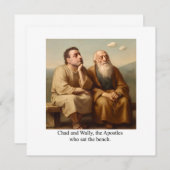 ベンチに座った使徒たちのチャドとワリー。 招待状 (正面/裏面)