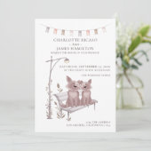 ベンチに座った犬結婚二匹 案内状 (スタンド正面)