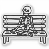 ベンチに座っているスケルトン シール (正面)