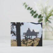 ベンチに座っている2人DIYはがき ポストカード (スタンド正面)