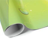 ベンチに置かれた漫画のガラス科学機器 ラッピングペーパー (ロールコーナー)